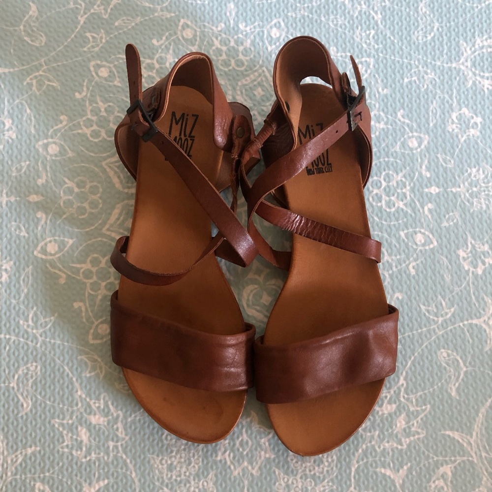Miz Mooz Chestnut Leather Sandals - Size 10